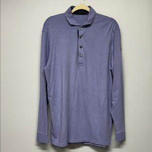 Greyson Long Sleeve Golf Polo Size Large Purple Athletic Performance